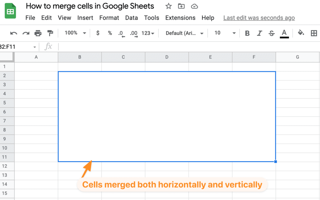 merge all cells appear as one large cell