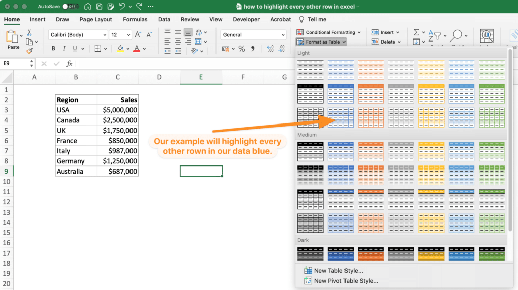 How To Highlight Every Other Row In Excel Office Riset