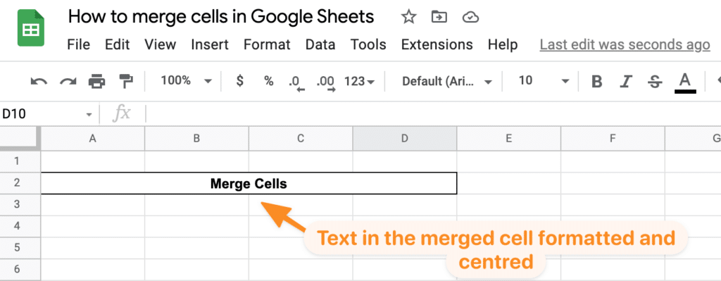 format text in merged cells