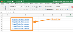 How to remove a hyperlink in Excel