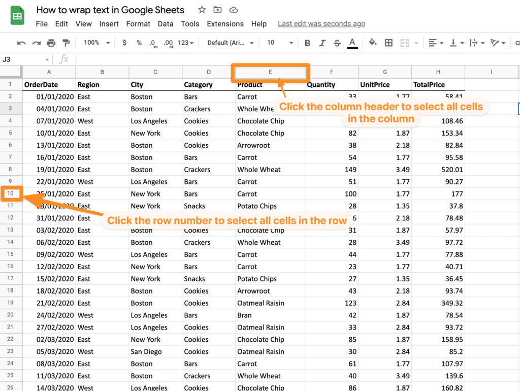 How To Wrap Text In Google Sheets