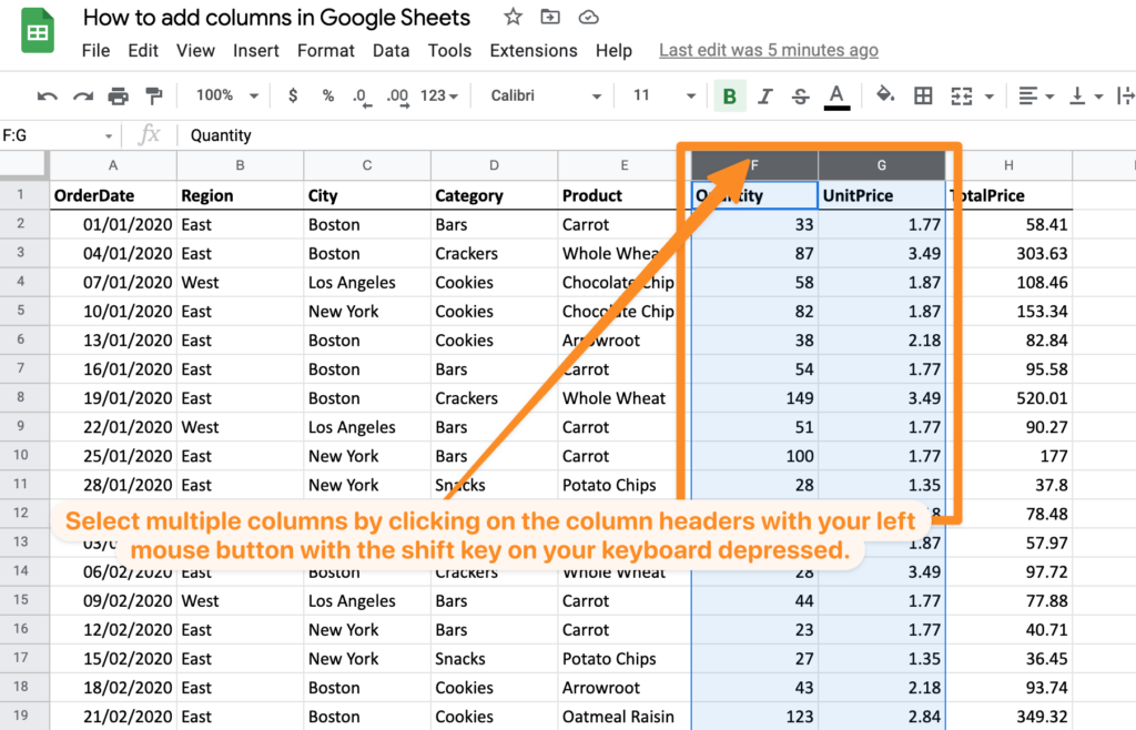 Select multiple columns