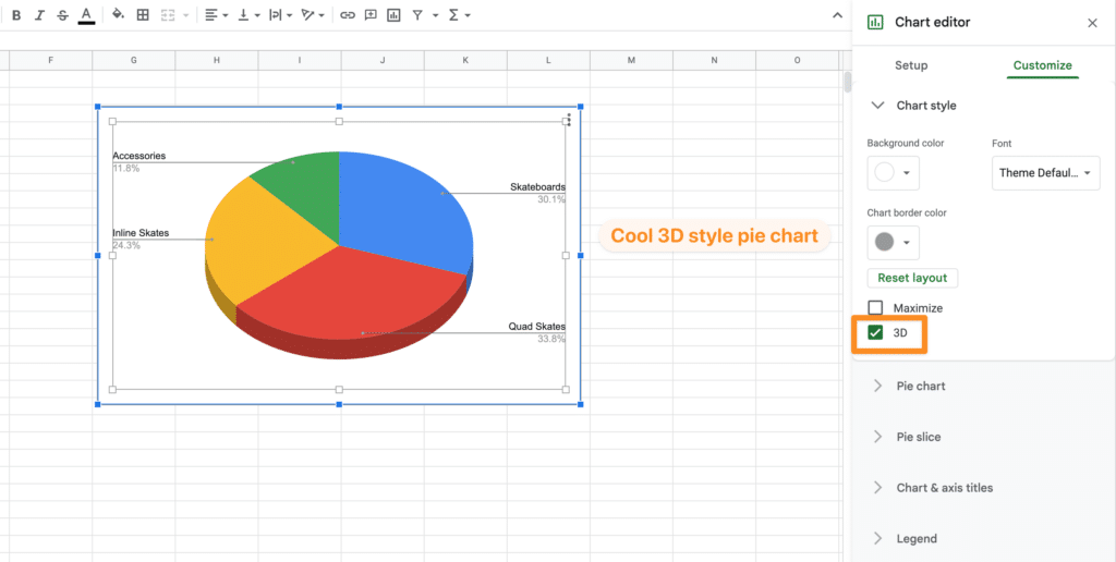How to make a pie chart in Google Sheets
